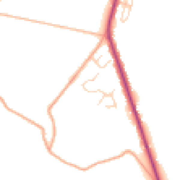 Daytime road noise heatmap for CT18 7DS