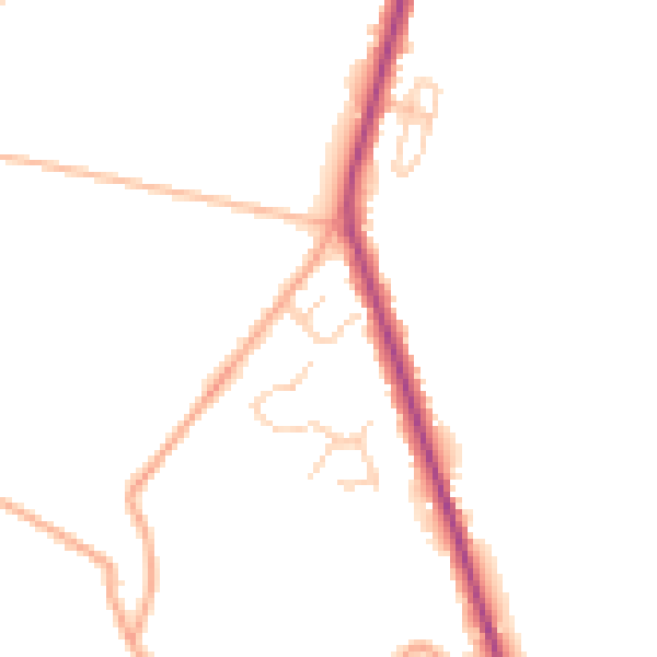 Daytime road noise heatmap for CT18 7DW