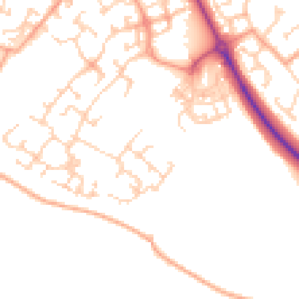 Daytime road noise heatmap for CT18 7GF