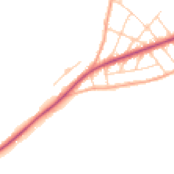 Daytime road noise heatmap for CT18 7HJ