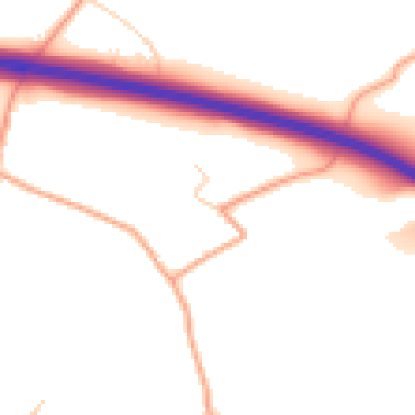 Daytime road noise heatmap for CT18 7JF
