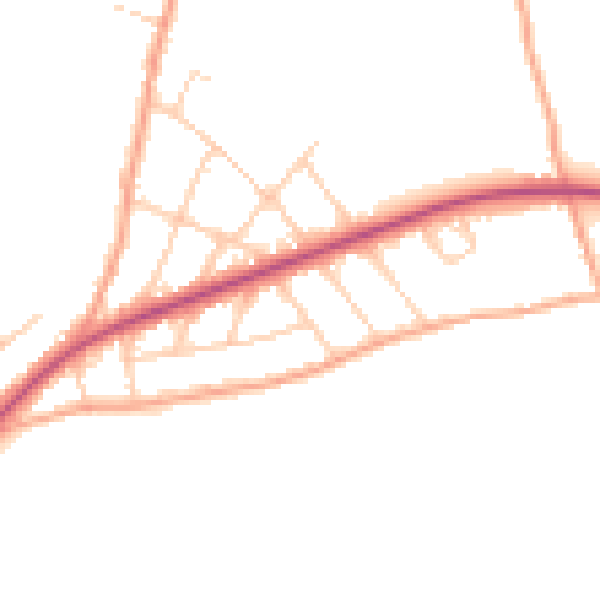 Daytime road noise heatmap for CT18 7LD