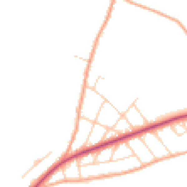 Daytime road noise heatmap for CT18 7LX