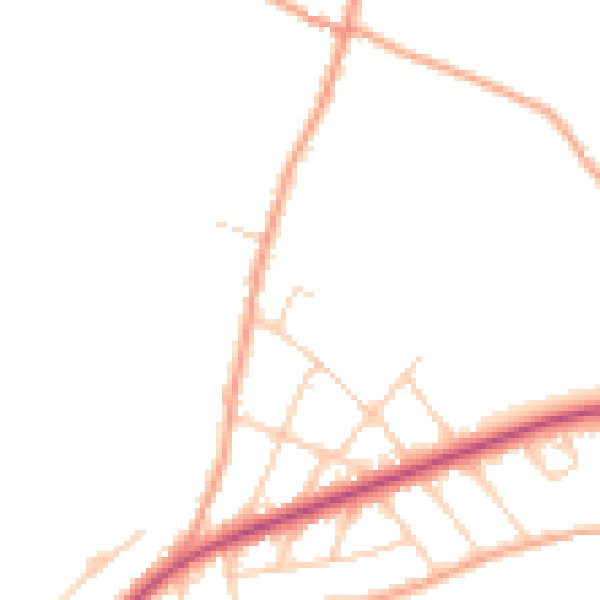 Daytime road noise heatmap for CT18 7NA