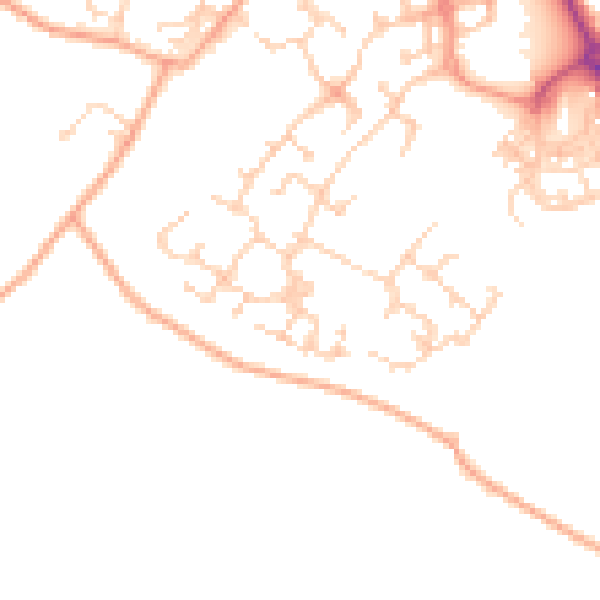 Daytime road noise heatmap for CT18 7SN