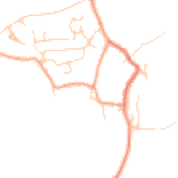 Daytime road noise heatmap for CT18 8FB