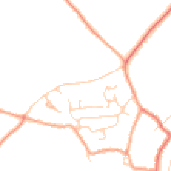 Daytime road noise heatmap for CT18 8HA
