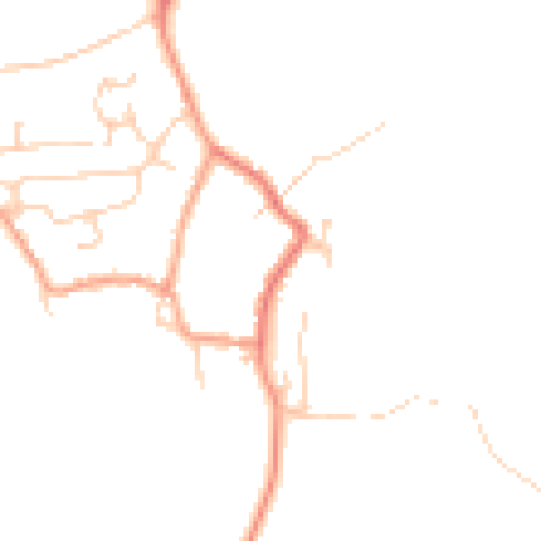 Daytime road noise heatmap for CT18 8HP