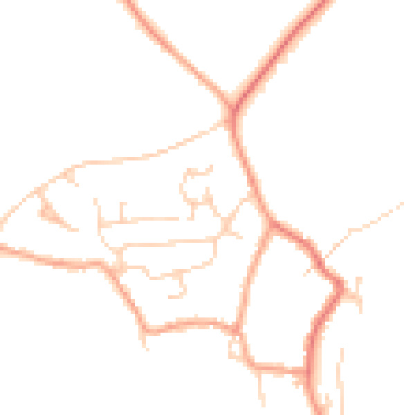 Daytime road noise heatmap for CT18 8JD