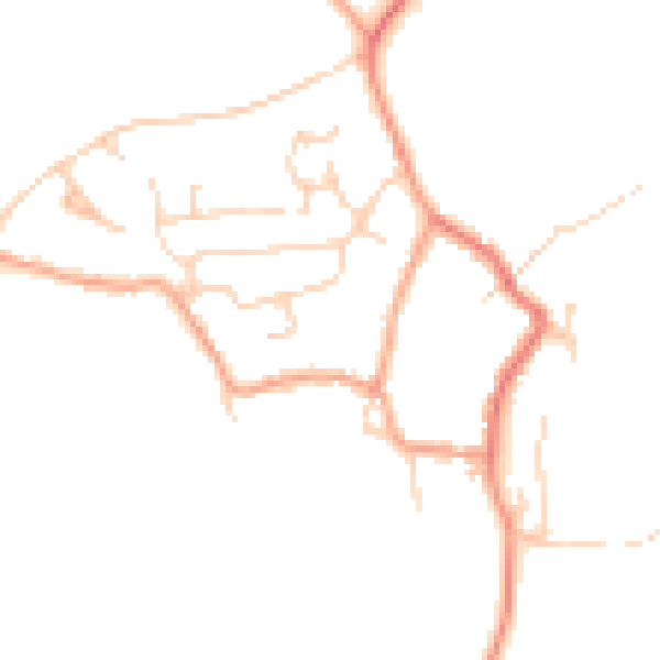 Daytime road noise heatmap for CT18 8LX