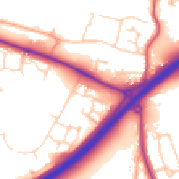 Daytime road noise heatmap for CT6 5EL