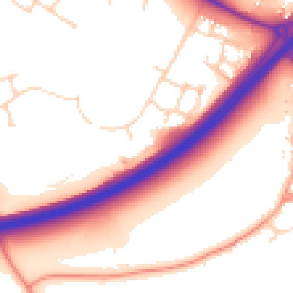 Daytime road noise heatmap for CT6 5FN