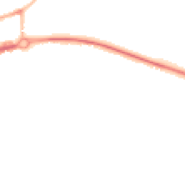 Night-time road noise heatmap for CT6 5PX