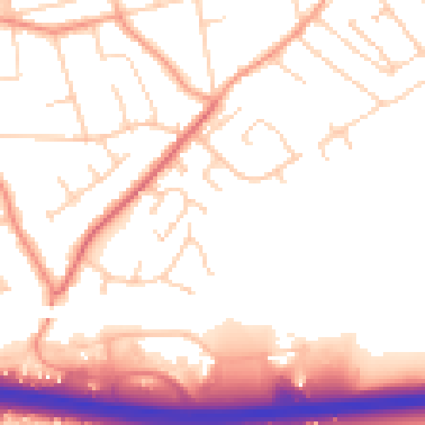 Daytime road noise heatmap for CT6 6BT