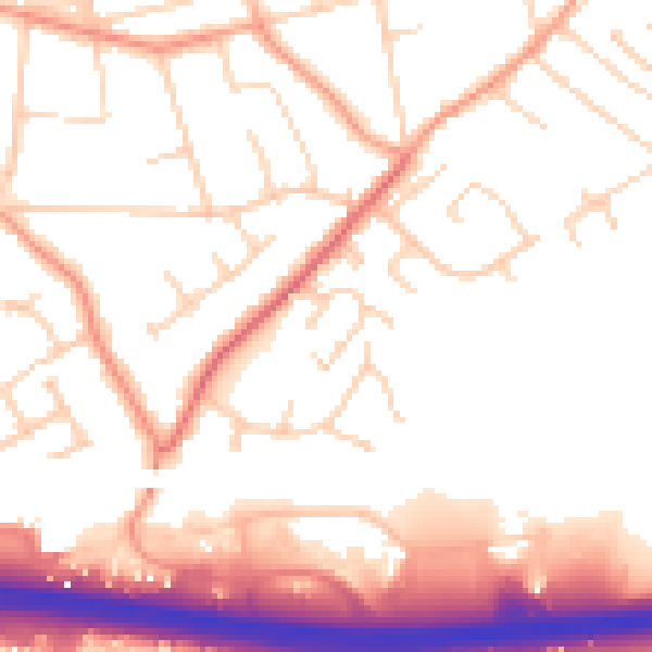 Daytime road noise heatmap for CT6 6BW