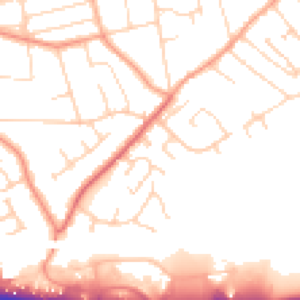 Daytime road noise heatmap for CT6 6NB
