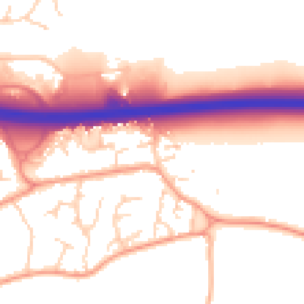 Daytime road noise heatmap for CT6 7BZ