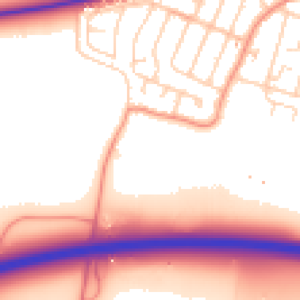 Daytime road noise heatmap for CT6 7GS