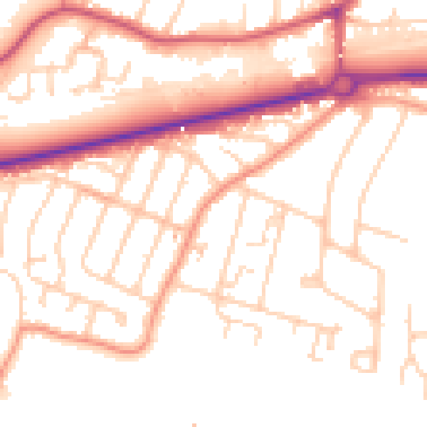 Daytime road noise heatmap for CT6 7QW