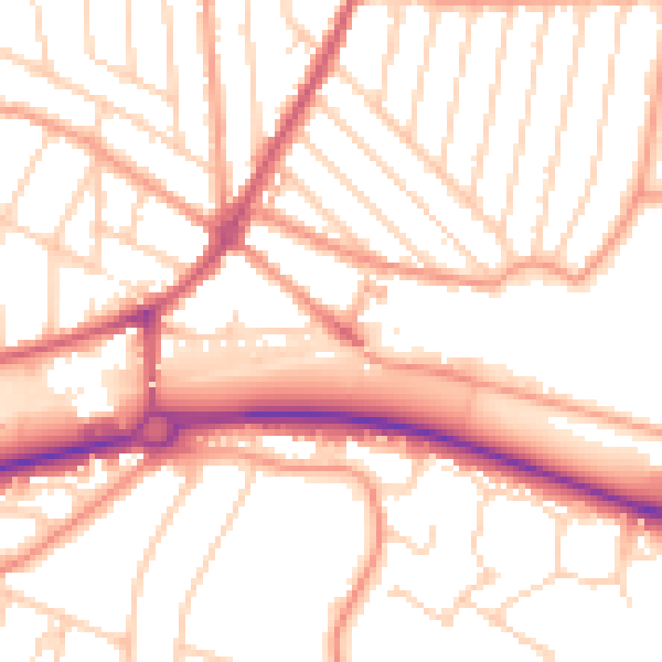 Daytime road noise heatmap for CT6 8NP