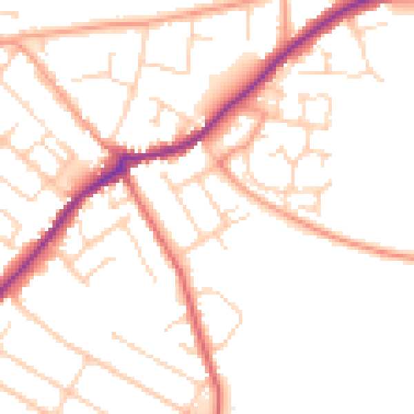 Daytime road noise heatmap for CT7 0AQ