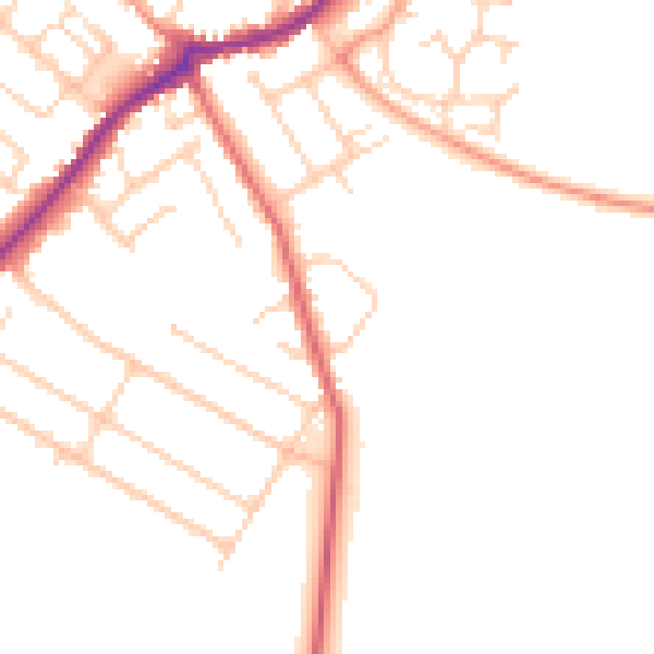 Daytime road noise heatmap for CT7 0AU