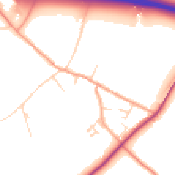 Daytime road noise heatmap for CT7 0LZ