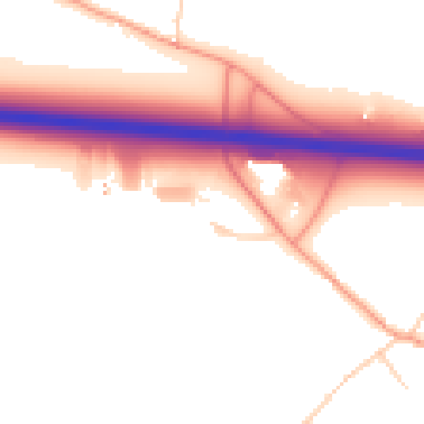 Daytime road noise heatmap for CT7 0NJ