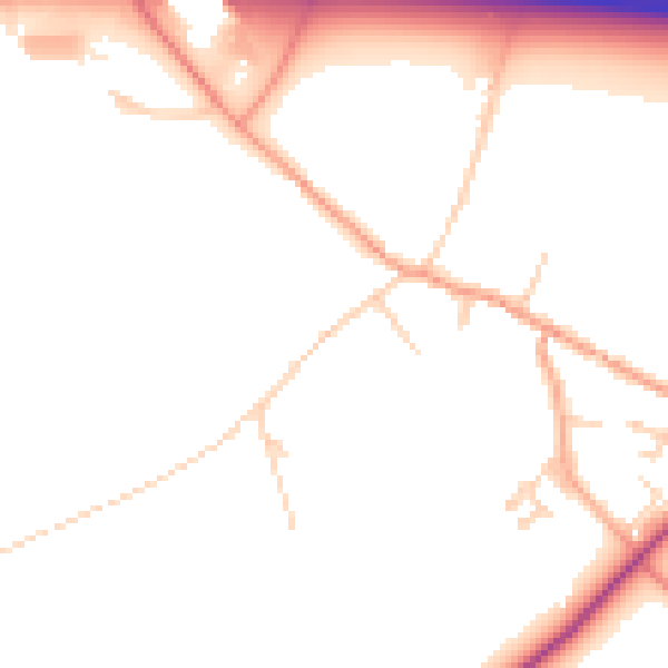 Daytime road noise heatmap for CT7 0PZ
