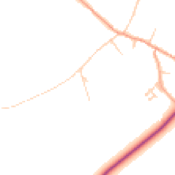 Daytime road noise heatmap for CT7 0QD