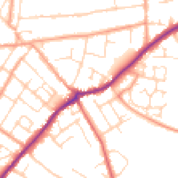 Daytime road noise heatmap for CT7 9AQ