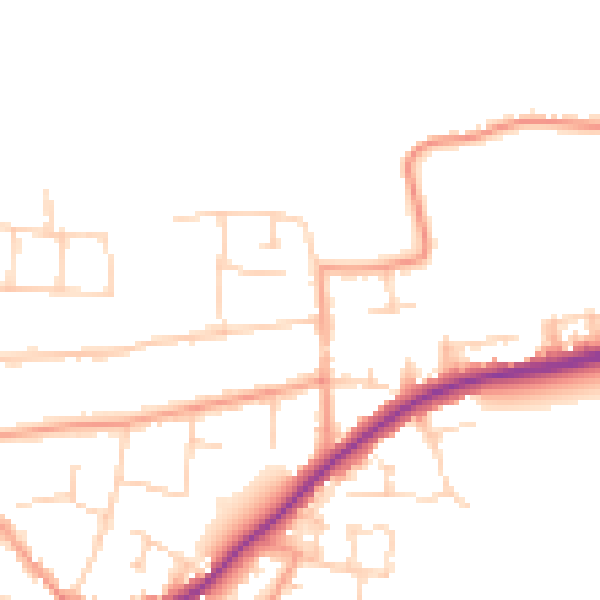 Daytime road noise heatmap for CT7 9AU