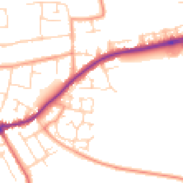 Daytime road noise heatmap for CT7 9BZ