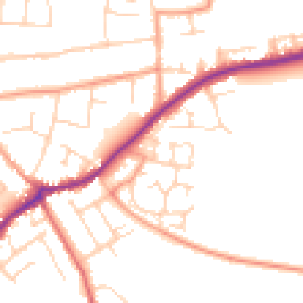 Daytime road noise heatmap for CT7 9DD