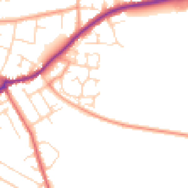 Daytime road noise heatmap for CT7 9XE