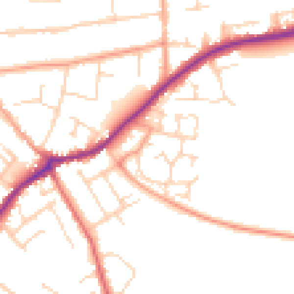 Daytime road noise heatmap for CT7 9XQ