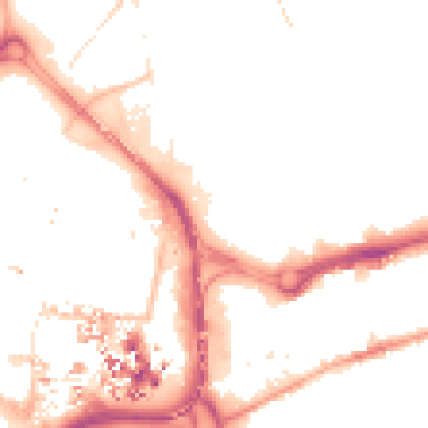 Night-time road noise heatmap for CV1 5PB