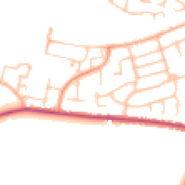 Daytime road noise heatmap for CV10 8PR