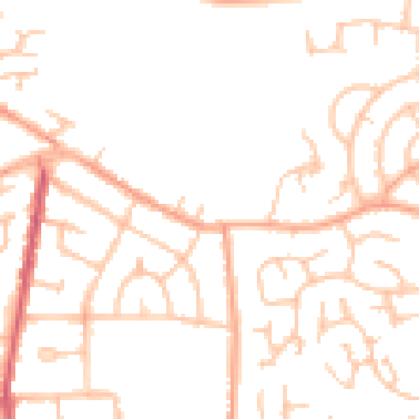 Daytime road noise heatmap for CV10 8QU