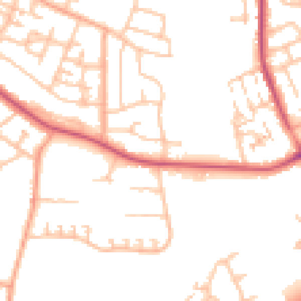 Daytime road noise heatmap for CV2 1AF