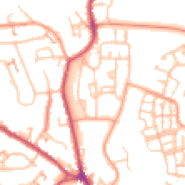 Daytime road noise heatmap for CV2 1LN