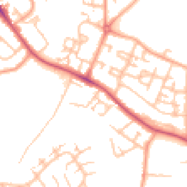 Daytime road noise heatmap for CV2 1RT
