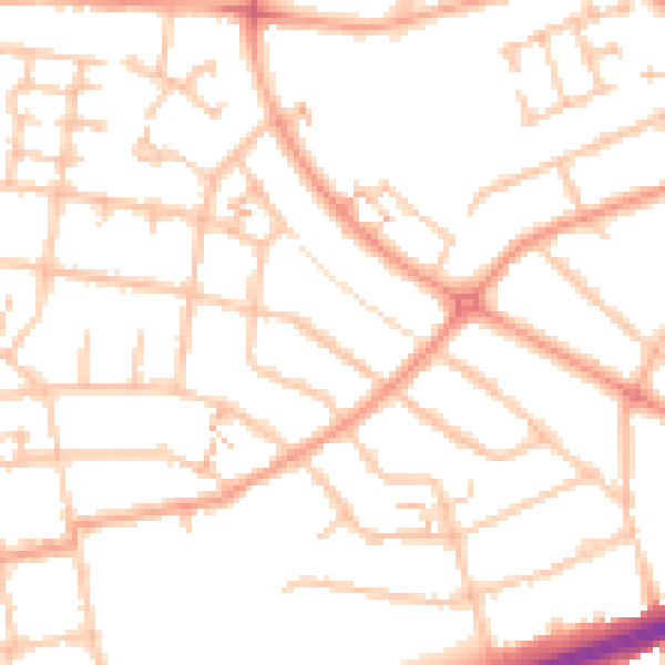 Daytime road noise heatmap for CV2 3EH