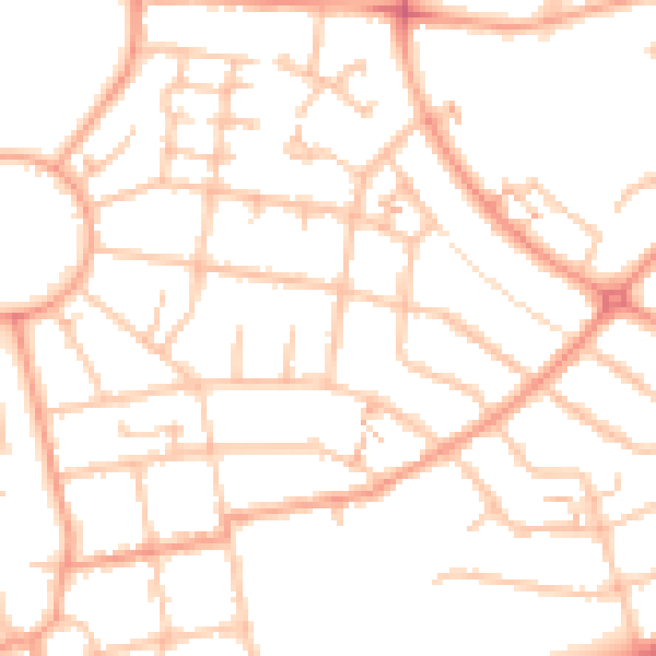 Daytime road noise heatmap for CV2 3HL