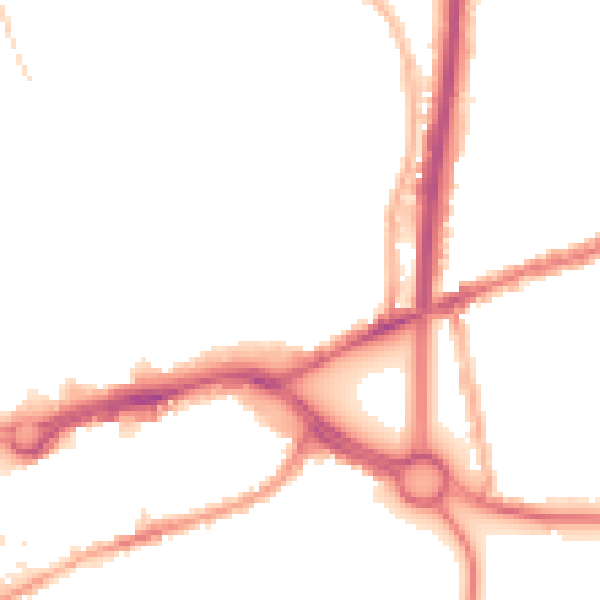 Night-time road noise heatmap for CV2 4FR