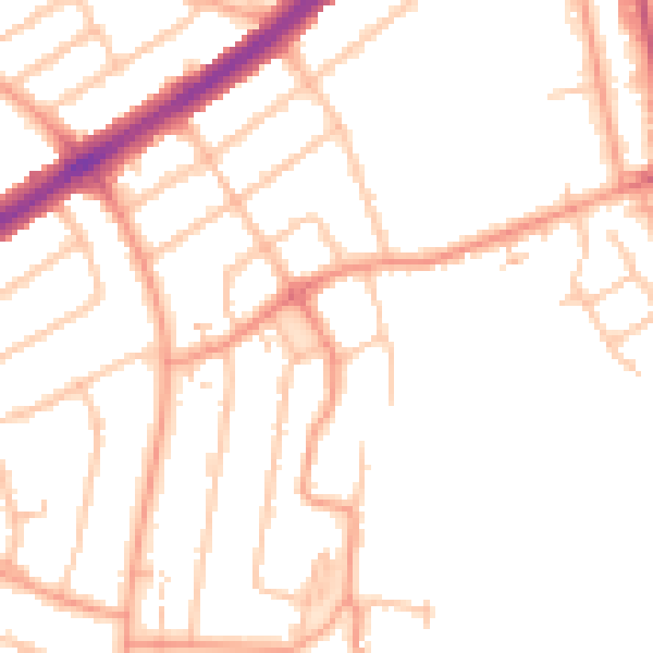 Daytime road noise heatmap for CV2 5AH