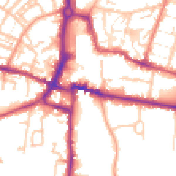 Daytime road noise heatmap for CV22 5EJ
