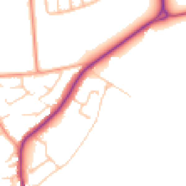 Daytime road noise heatmap for CV22 6BN