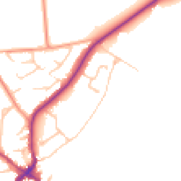 Daytime road noise heatmap for CV22 6BZ