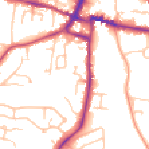 Daytime road noise heatmap for CV22 6DN